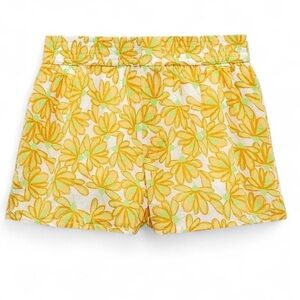 Zara Floral Linen High Waisted Daisy Shorts Size XS